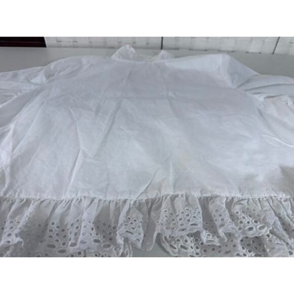 "Vicki Wayne" White Eyelet Cover Up,Cotton,Cottage Core,SZ M, 3/4 Sleeves,Purity - Picture 11 of 11
